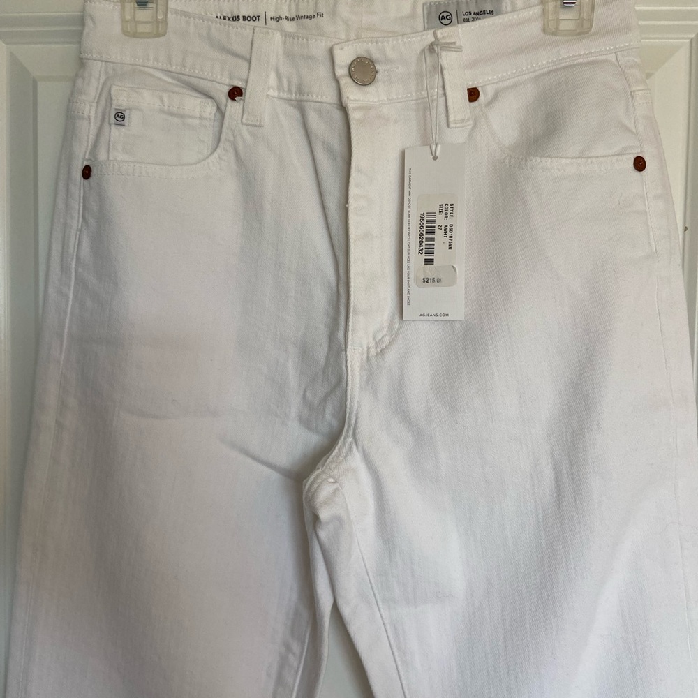 Ag Adriano Goldschmied Women's White Jeans - Alexxis Boot - Picture 4 of 7